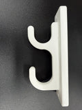 White Dual Pool Pole Holder, Wall Mount Storage Bracket, Durable Starboard Construction, 2-Pack
