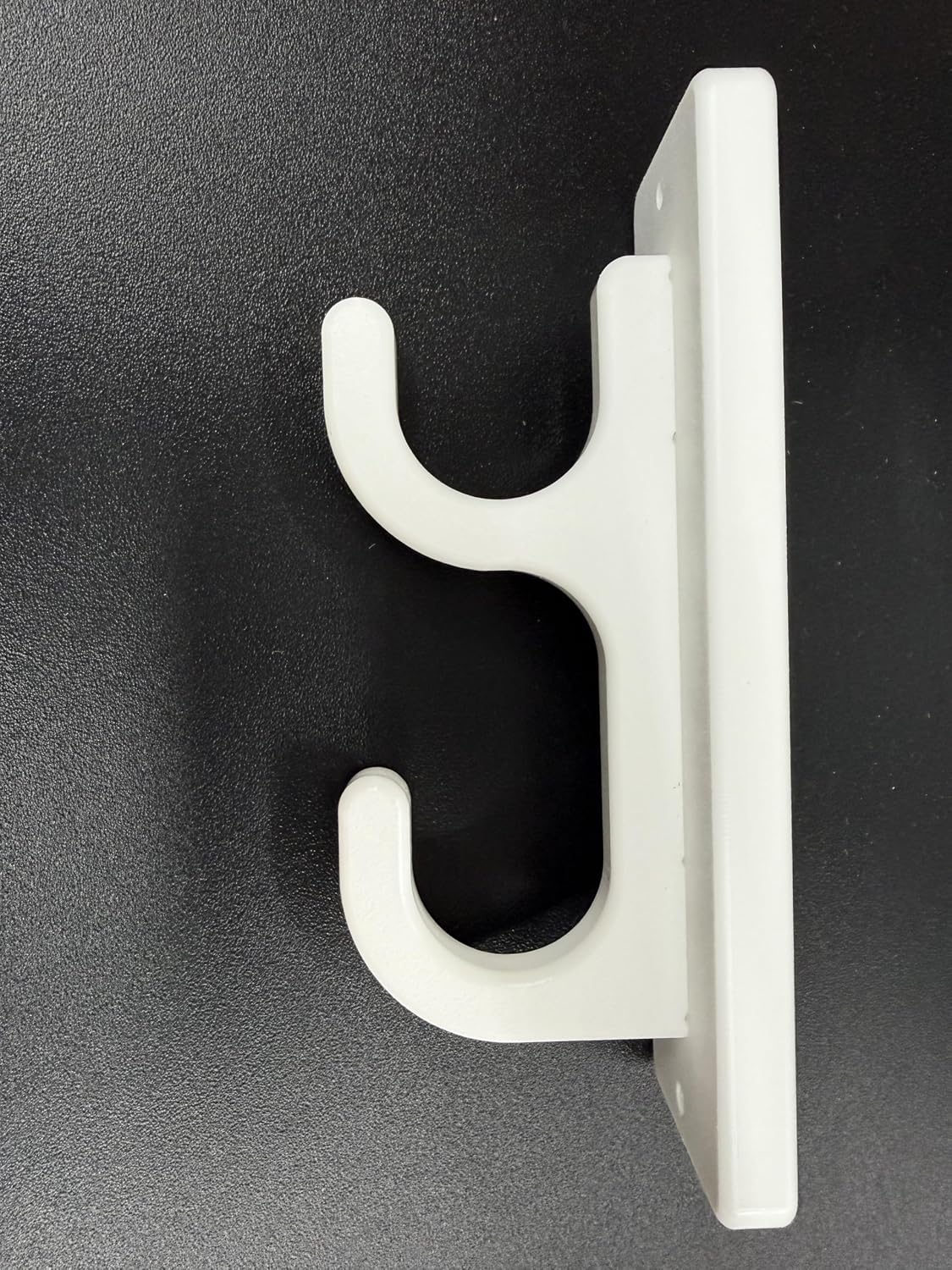 White Dual Pool Pole Holder, Wall Mount Storage Bracket, Durable Starboard Construction, 2-Pack