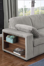 Eafurn Oversized U Shaped Convertible Sleeper Sectional Sofa w/Pull Out Couch Bed, 6 Seater Corduroy Upholstered Corner Lounge Sofa Couch Sleeper Sofabed w/Storage Chaise,Shelves