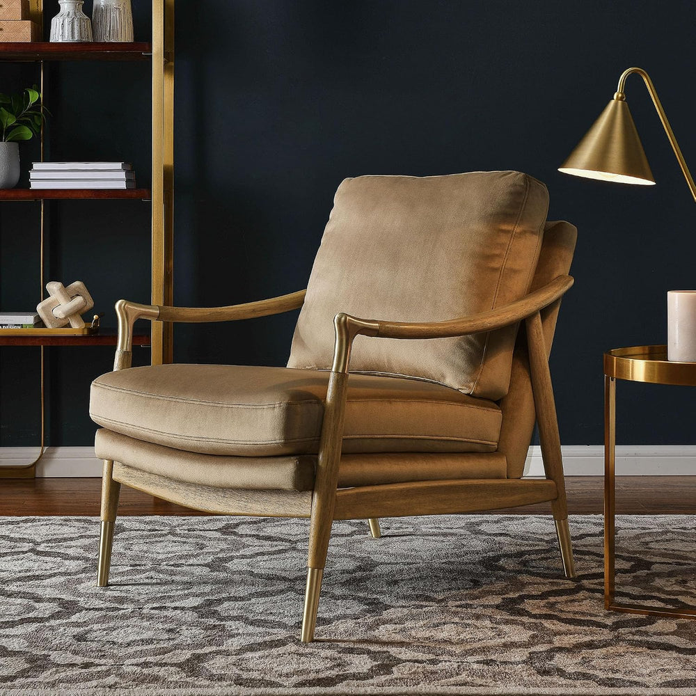 Modway Langford Stain-Resistant Performance Velvet Armchair – Mid Century Mod...