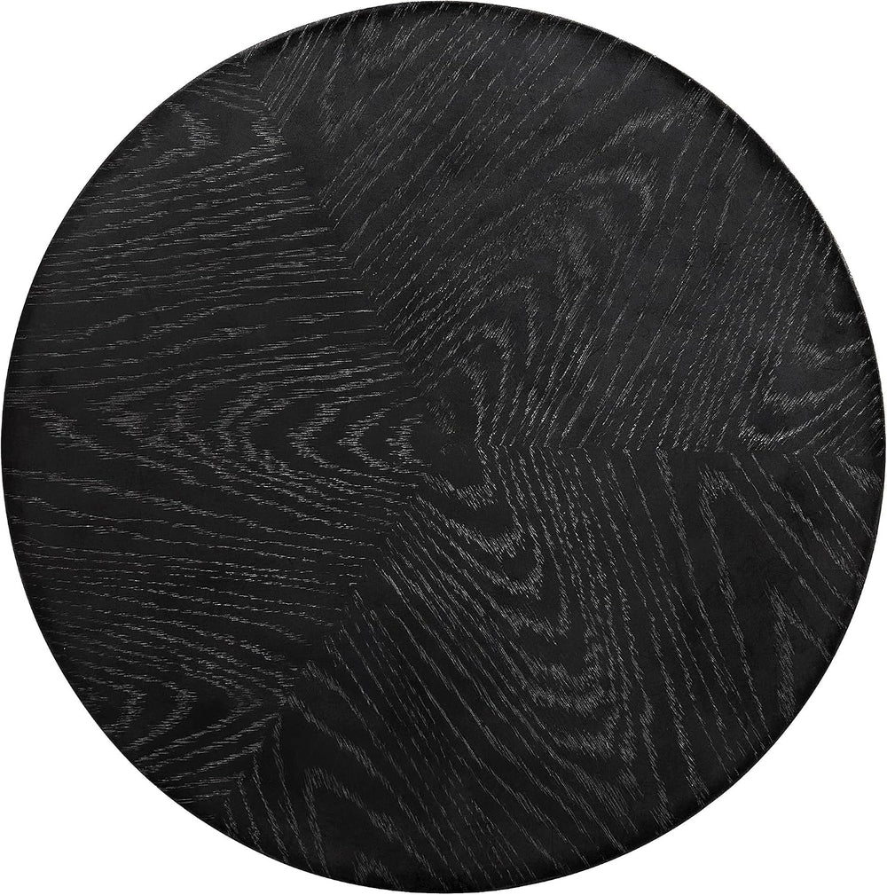 Alaterre Furniture Amos Round End Table - 20 Inch Solid Wood Fluted Nightstan...