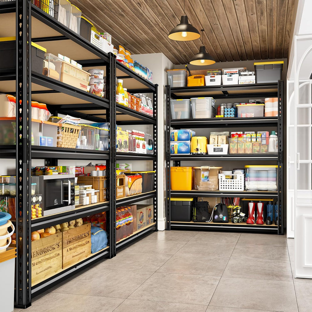 REIBII 2400LBS Storage Shelves 5 Tier Garage Shelving Heavy Duty Adjustable G...
