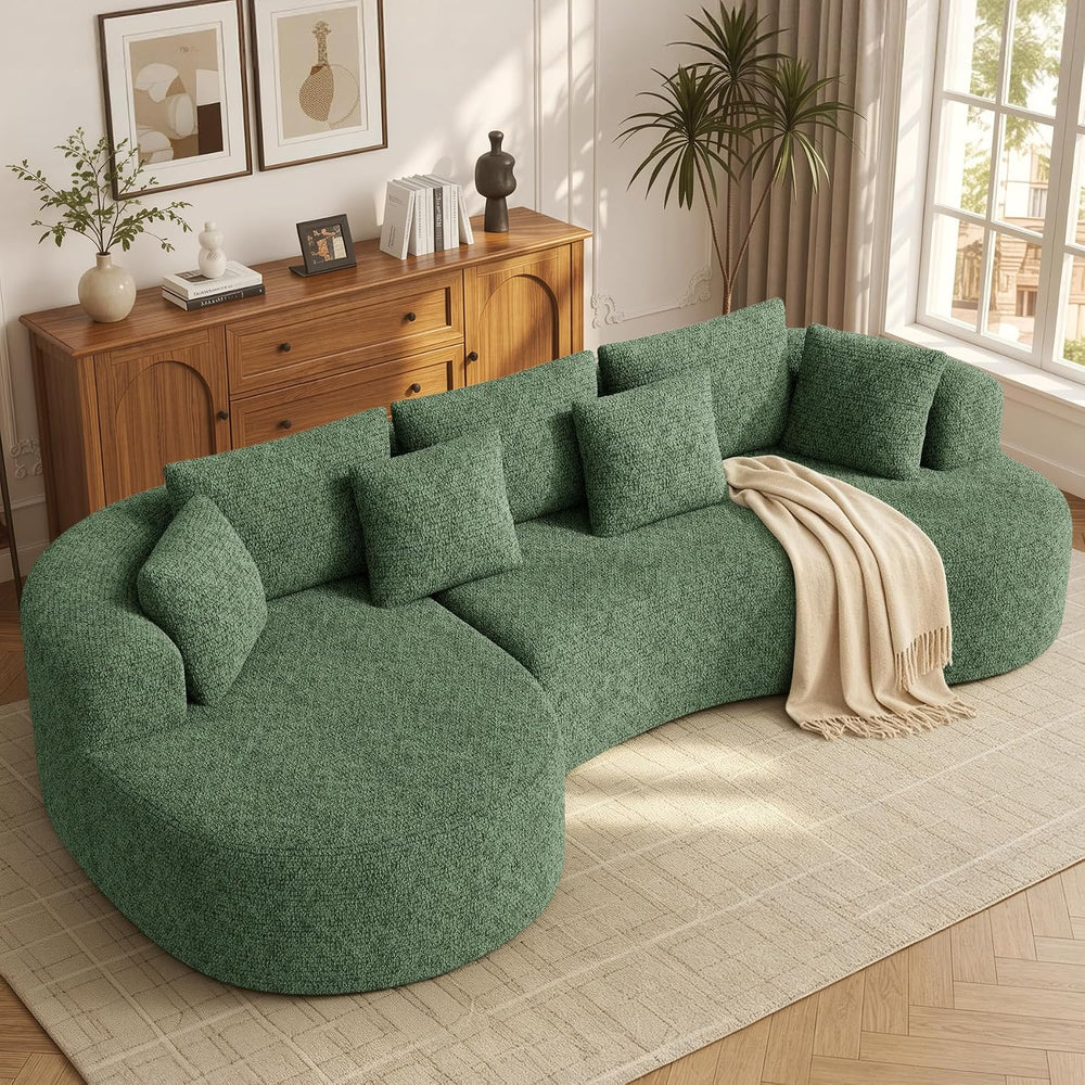 126" Oversized Curved Sectional Sofa for Living Room, Modern Couch with ...