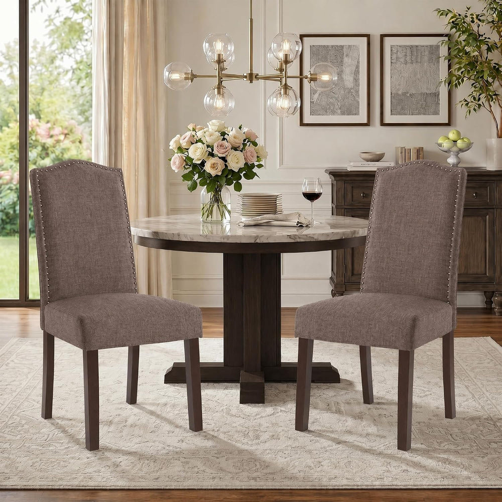 Upholstered Dining Chair Modern Stylish Kitchen Diner Fabric Set of 4 | Fabri...