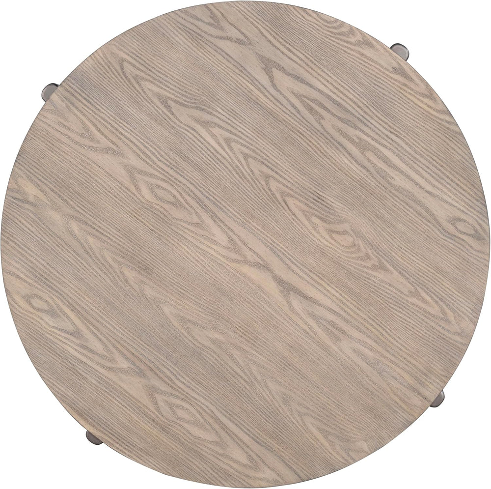 Furniture of America Onos Modern Solid Wood 26.6-inch Round End Table with Op...