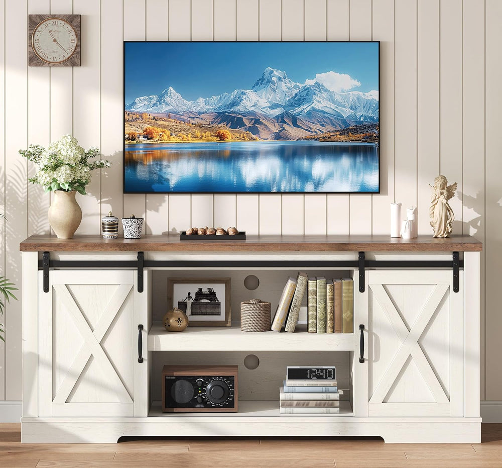 AMERLIFE 65" TV Stand for Living Room, Entertainment Center, White | Far...