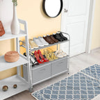 Simple Houseware 3-Tier Closet Storage with 2 Drawers, Grey