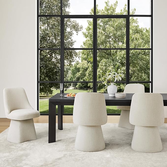 Swivel Dining Chairs Set of 2, Upholstered Mid Century Modern Deskchair with ...