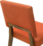 Armen Living Channell Mid Century Modern 5 Piece Walnut Wood Dining Table Set with Orange Fabric