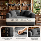 Convertible Sofa Bed with High Backrest Headrest Boneless Loveseat Sleeper Folding Couch Bed with 4 Pillows Futon Couch for Bedroom,Apartment Living Room, No Assembly (Pink, 59.0” Hight Backrest Sofa)