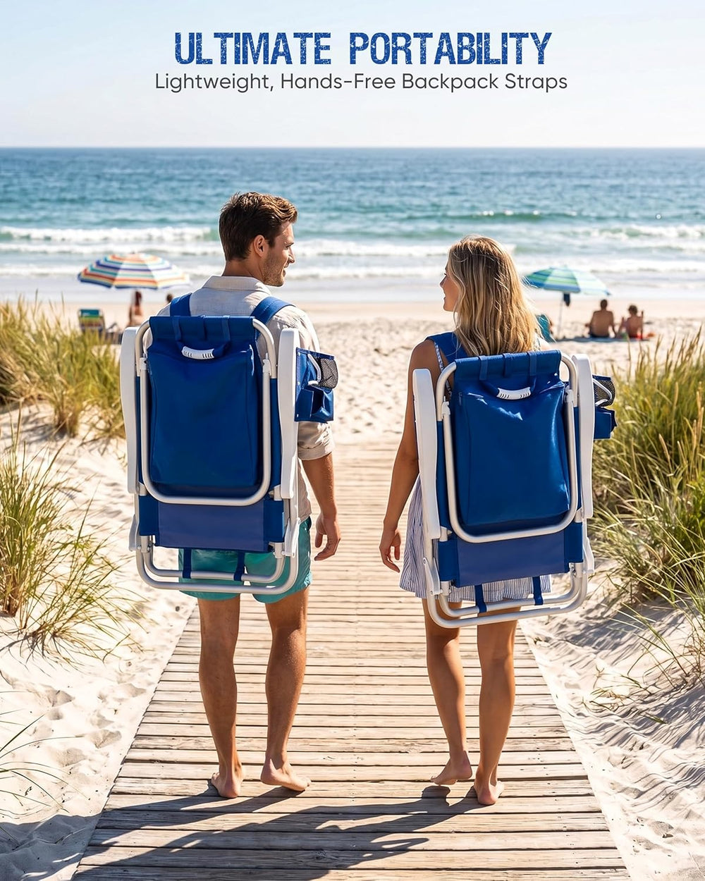 Old Bahama Bay 2 Pack 7-Position Lay-Flat Beach Chair, Lightweight Aluminum F...