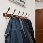 Dseap Coat Rack Wall Mount 2.0 Pro: 24” Long, 3X Tougher, Heavy Duty Stainless Steel Wall Coat Hanger with 6 Tri Hooks for Clothes Jackets Hats Entryway Closet, Antique Copper