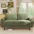 68" Loveseat Sofa, Comfy Chenille Fabric Couches for Living Room with Spring Cushion and Solid Wood Frame, Modern Deep Seat Couch for Bedroom, Apartment, Office, Easy Assembly,Green
