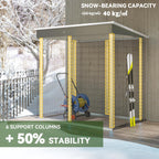 Outsunny 6' x 4' Outdoor Storage Shed, Easy to Assemble, Metal Garden Tool Shed with Lockable Door and Gloves for Backyard Garden Patio Lawn, Light Gray