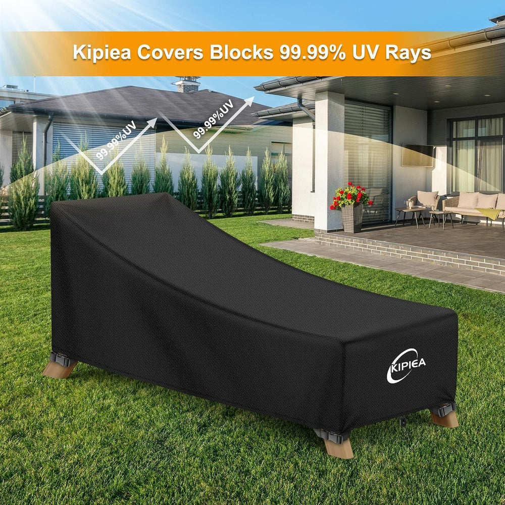 Kipiea Waterproof Patio Lounge Chair Covers for Outdoor Furniture, Heavy Duty...