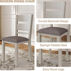 Dining Chairs Set of 4, Solid Wood Farmhouse Chairs with High Cross Back and Upholstered Seat, Easy Assembly for Indoor Home, Dinner, Kitchen, Grey