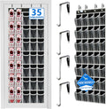 over the door shoe organizer,2025 upgraded,over door shoe organizer,35 Huge clear pockets,Store size 13 shoes,shoe organizer,Strong material,hooks Suitable for various doors,Black