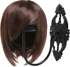 MyGift Set of 2 Wall-Mounted Black Metal Hat & Wig Display Racks