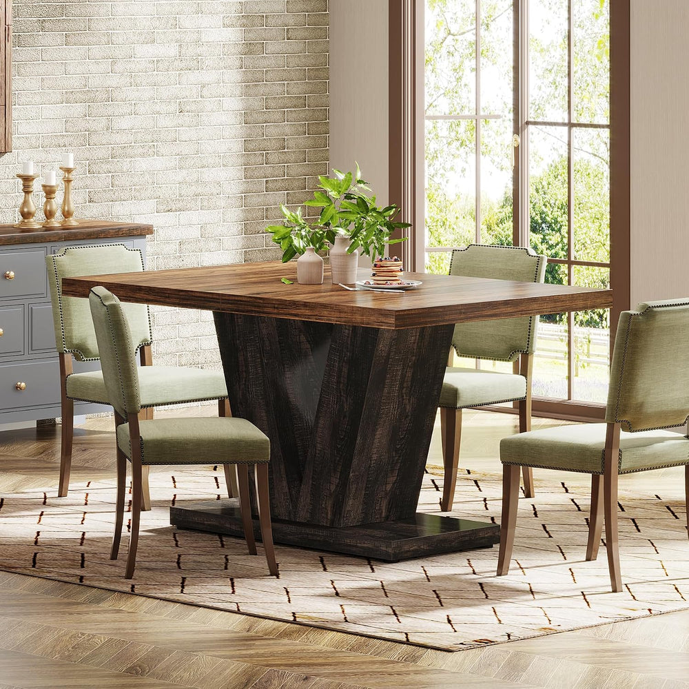 Tribesigns 47-Inch Dining Table for 4, Black Kitchen Dinner Table with Heavy ...