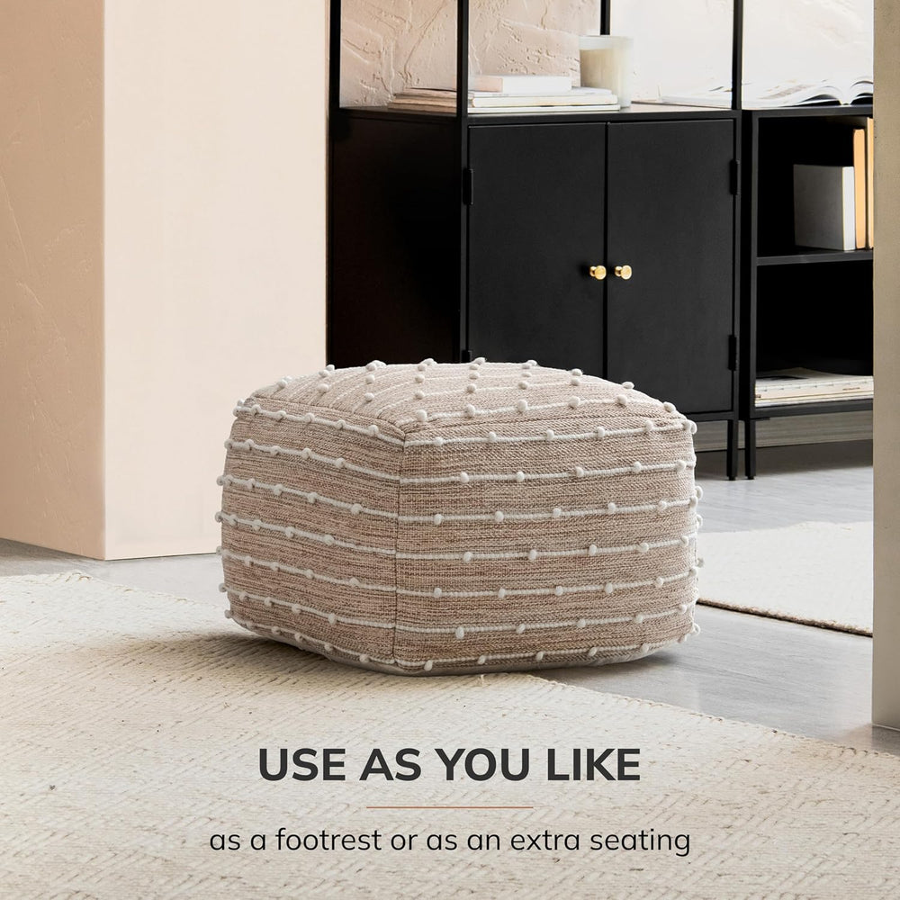 Anji Mountain 16" H x 22" W Handmade Pouf Ottoman for Living Room &...