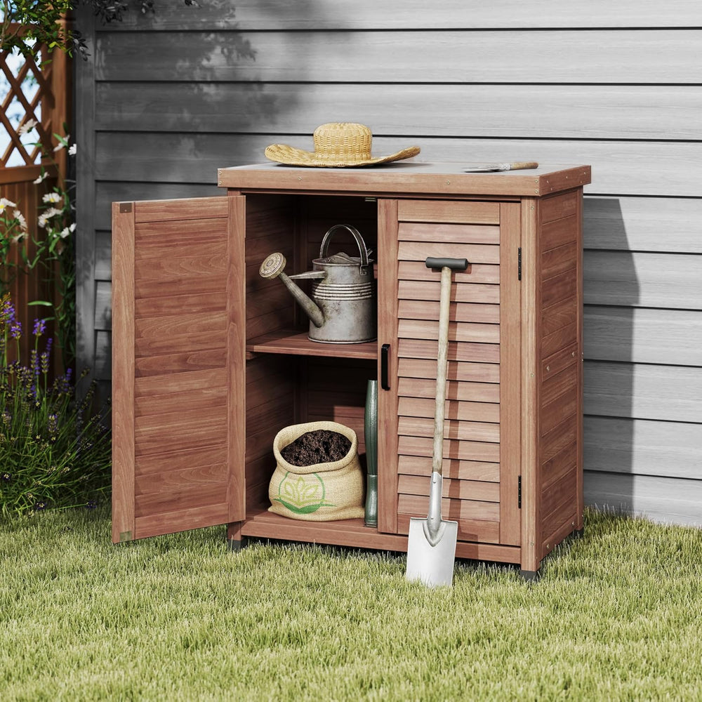 32" Solid Wood Modern Sideboard, Farmhouse Buffet with Rustic Design, St...