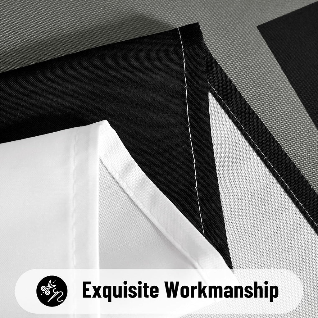 Tyrot Black Grey White Rectangle Tablecloth Modern Geometric Table Cover Waterproof Wrinkle Resistant Table Cloth for Dining Kitchen Party Picnic Patio Indoor and Outdoor 60x84 Inches