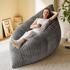 Homall 3 in 1 Giant Bean Bag Chair for Adults, Convertible Bean Bag Floor Couch Bed with Washable Cover, High-Density Foam Chair Bed for Living Room, Dorm Room, Office (Gray)