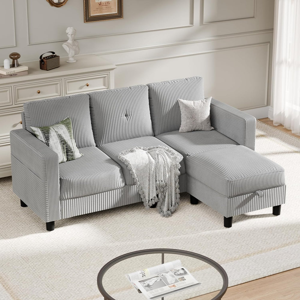 SUNLEI Convertible Sectional Sofa for Small Spaces, L Shaped Modular Sofa wit...