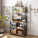 Yaheetech 6-Tier Bakers Rack,31.5“Coffee Bar,Microwave Stand,Rustic Brown | Farmhouse Microwave Oven Stand Cabinet for Small Spaces, Corner Organizer Storage Shelf for Spices and Pots