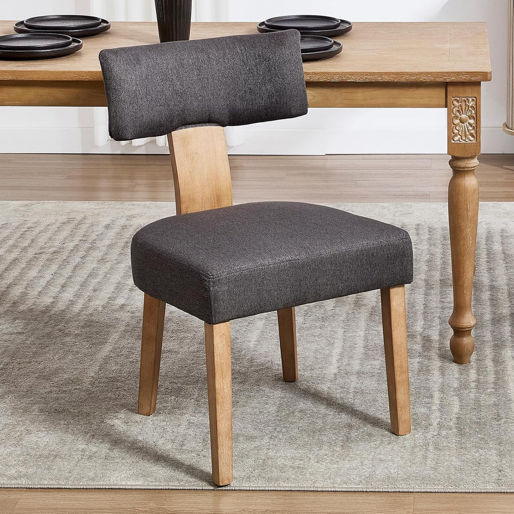 Upholstered Dining Chairs Set of 6, Mid-Century Modern Dining Chairs with Woo...