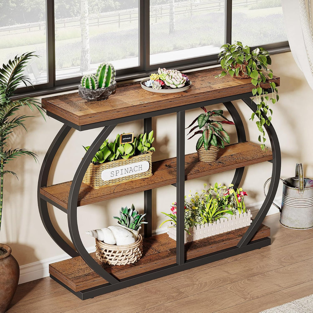 Tribesigns 41.3" Console Table, Industrial 3-Tier Entryway Table with Ar...