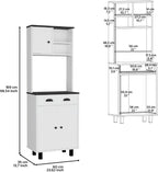 Depot E-Shop Waco 67" H Kitchen Pantry with Two Cabinets, Two Open Shelves, and One Drawer, White/Black