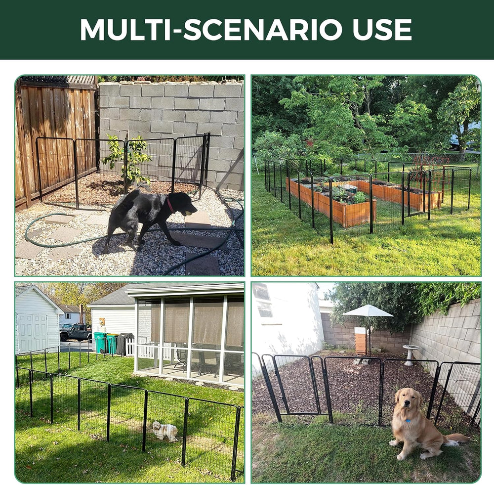 FXW No Dig Garden Fence, Outdoor for Yard, 24in(H) x 7.6ft(L), 4 Panels
