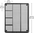 Amazon Basics Desk Drawer Organizer for Office and Home, Metal Mesh, Anti-Slip, 6 Compartments, Black