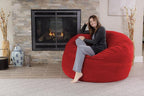 Chill Sack Bean Bag Chair - 5' Giant Memory Foam Lounge Chair with Soft Microfiber Cover – Cozy Furniture for Living Room, Dorm, & Kids' Rooms – Comfortable 5 Ft, Pebble Lounge Sofa, Red