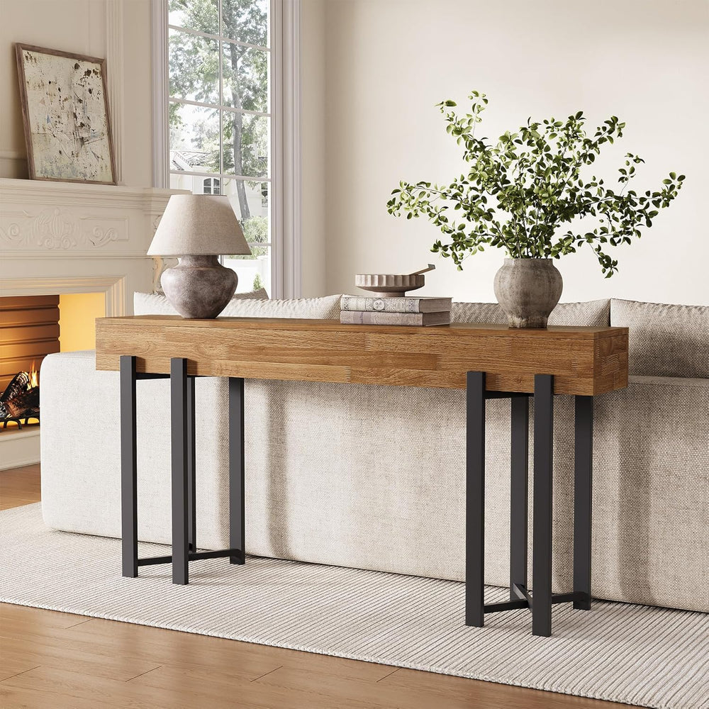 LITTLE TREE 63-Inch Console Table for Entryway, Farmhouse Behind Couch Table,...