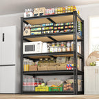 2050LBS Storage Shelves Heavy Duty 5 Tier Garage Storage Shelving, Adjustable Metal Shelving Unit Utility Rack Shelf for Warehouse, Pantry, Closet, 72" H x 35.56" W x 16" D, Black.2PCS