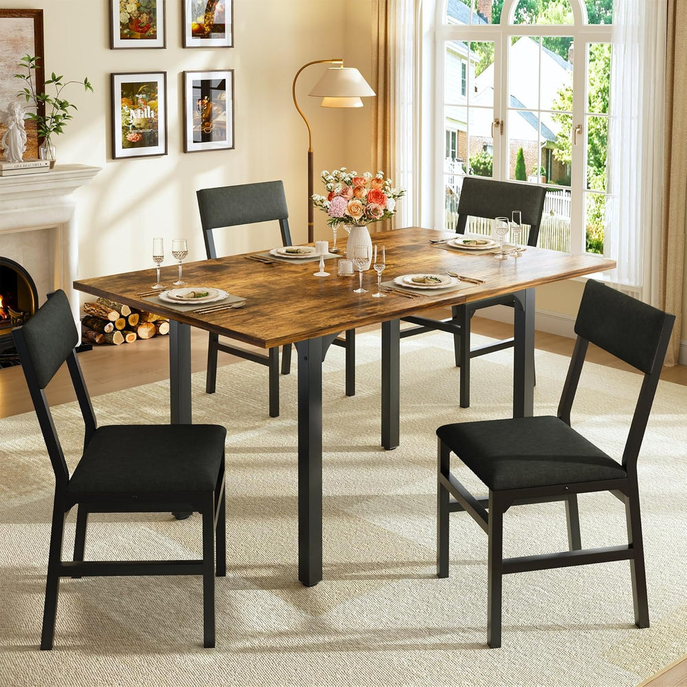 HUAHUU 5-Piece Dining Table Set for 4, Extendable Kitchen Table Set with 4 Up...