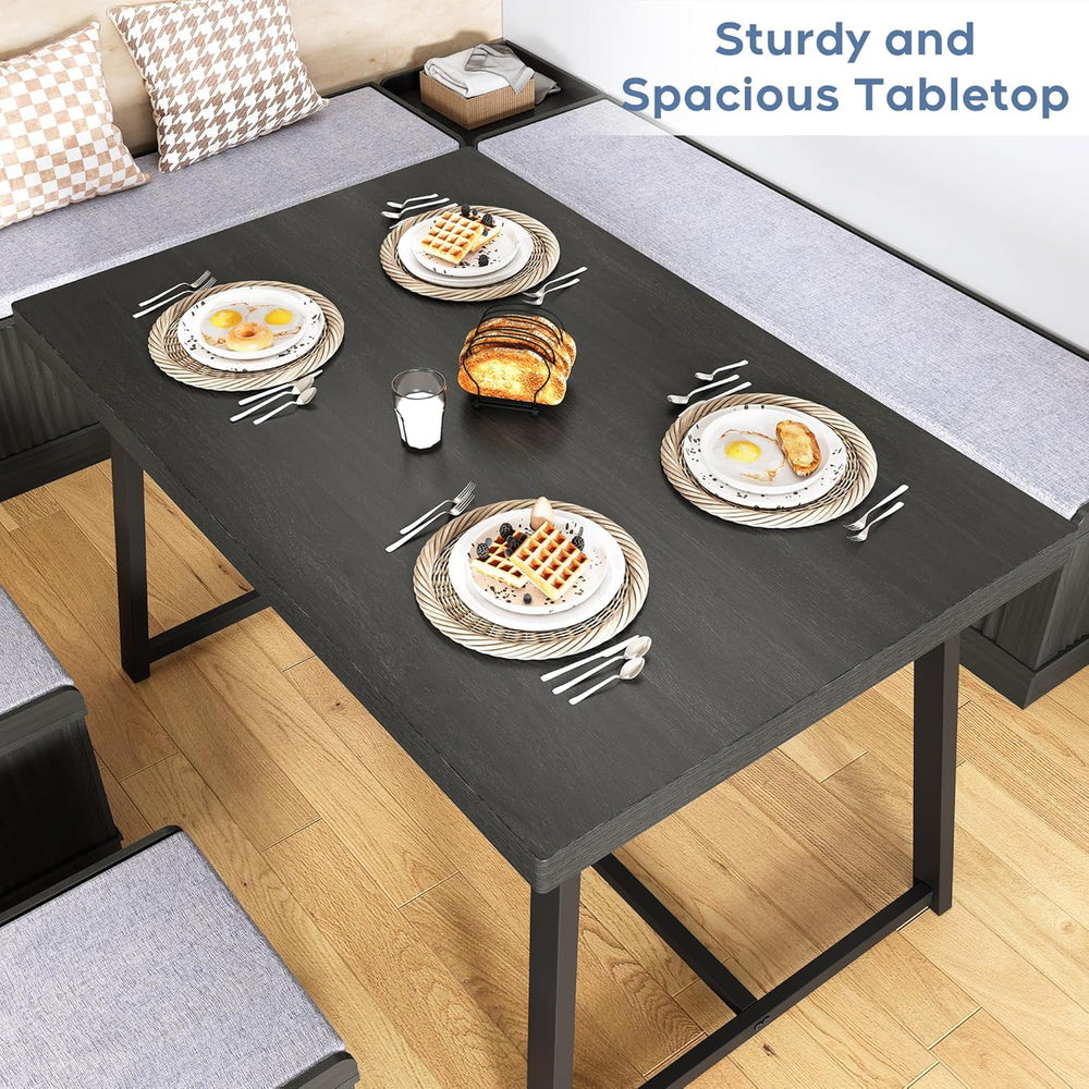 Brafab Corner Dining Table Set, 43 Inch Breakfast Nook Table Set with Bench w...