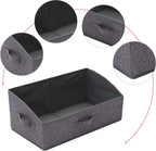 TENABORT 5 Pack Trapezoid Large Foldable Closet Storage Bins with Handle, Fabric Storage Organizer Cube Cloth Containers Linen Box Shelf Baskets for Clothes Clothing Shelves Wardrobe