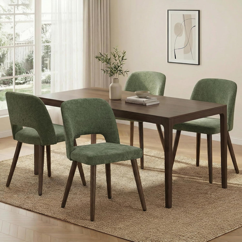 Usaint Wooden Dining Chairs Set of 4, 19.3" Modern Fabric Upholstered Di...