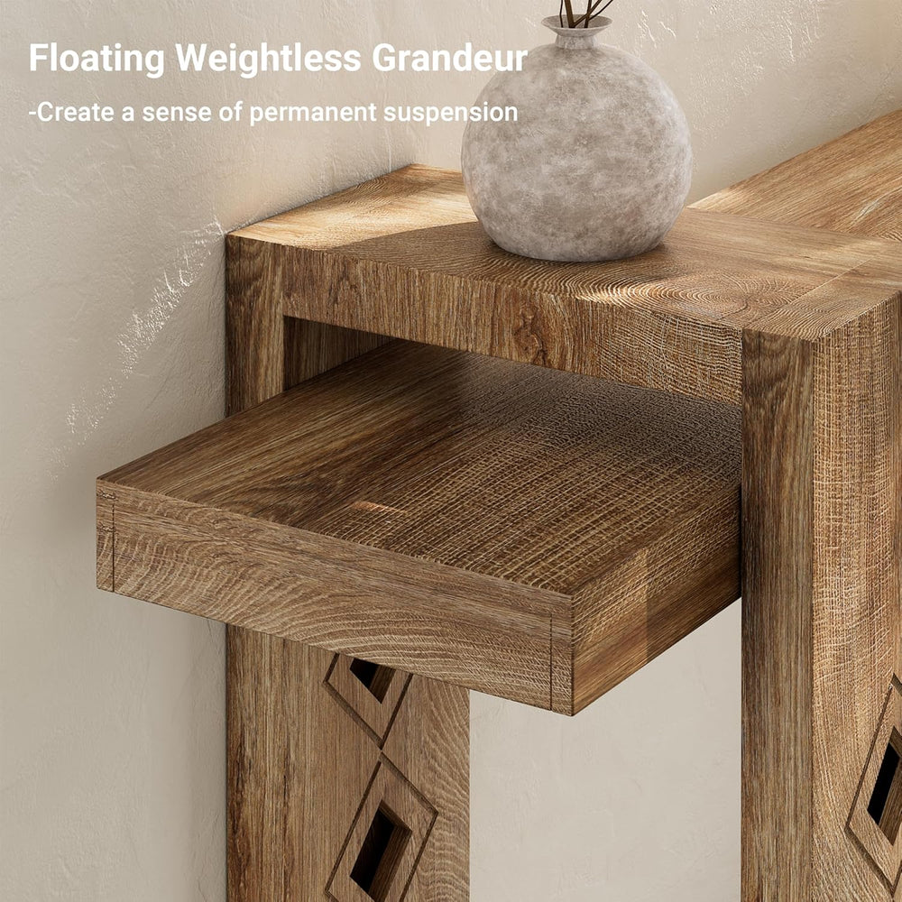 S.E.C.D Modern Console Table for Entryway, 63-Inch Floating Visual Entrance S...