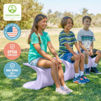 ECR4Kids Wave Seat Perch Stool, 14in - 15.1in Seat Height, Flexible Seating, Light Purple, 2-Pack