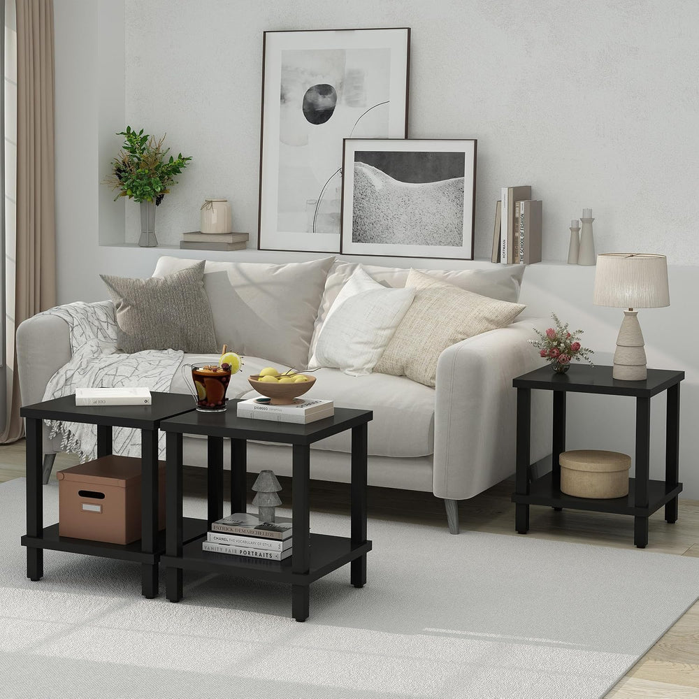 MMEOLUOOK Large End Table Square Side Table Modern Sofa Table 20 Inch Industr...
