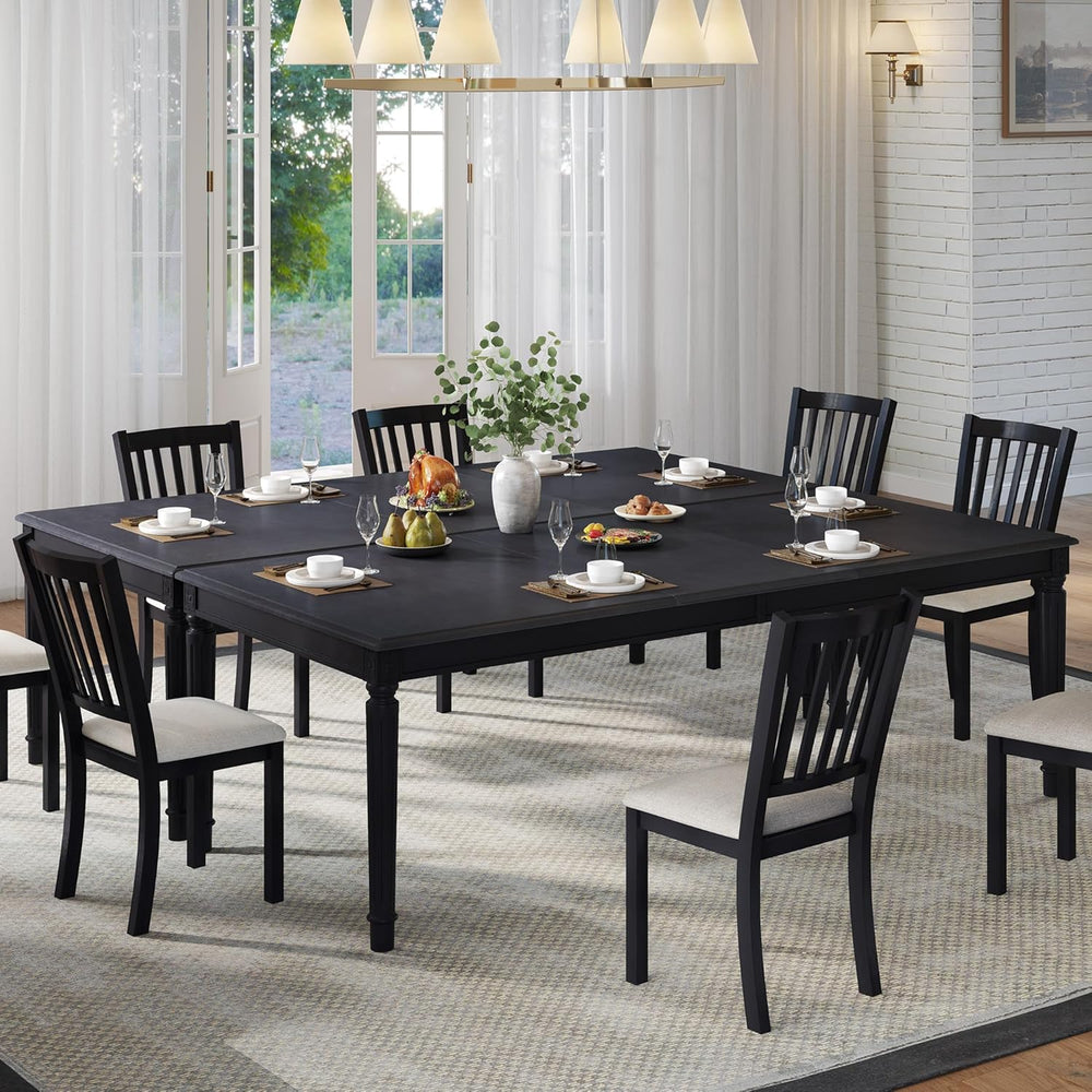 AMERLIFE 79 Inch Farmhouse Dining Table for 6 to 8, Large Rectangular Solid W...