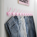 Dseap MaxStrong 2.0 Coat Rack Wall - 37” Long 10 Tri Hooks - Ultra Heavy-Duty Stainless Steel Wall Mount Coat Hanger, Hook Rail for Clothes Hats Jacket Towels Pink