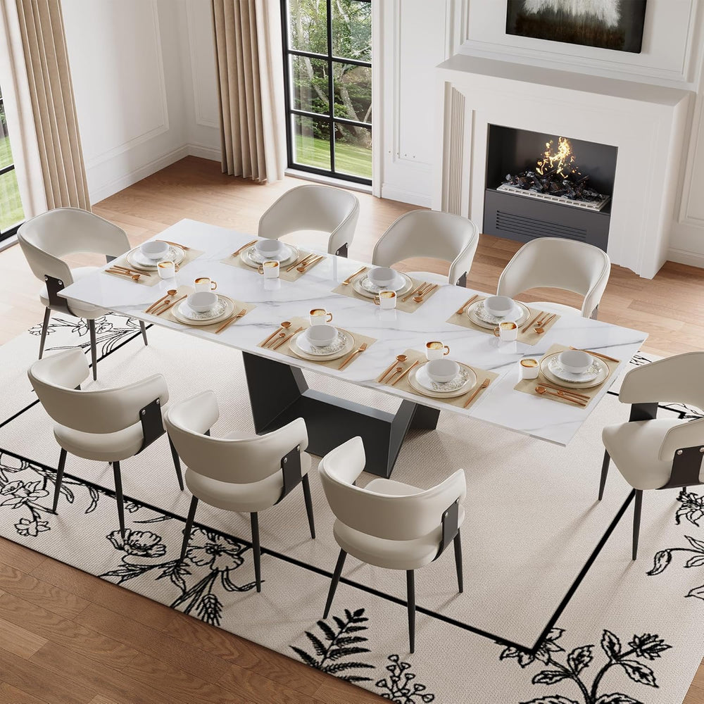Modern Expandable Dining Table - 63" to 95" Extendable Dining Room ...