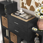 Homes: Inside + Out Apexa 2-Drawer Wooden Stackable Storage Drawers, Small Food Pantry Cabinet, Cajonera De Madera, Underbed Drawer Dorm Teen Room Decor & Bedroom, Home Office, Kitchen, Black
