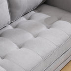 Convertible Sofa Bed, Folding Loveseat Sleeper Sofa Bed with Pillows,Fold Out Floor Couch with Cup Holder, Fabric Pull Out Sleeper Couch Bed for Living Room, Bedroom Lounge, Light Gary