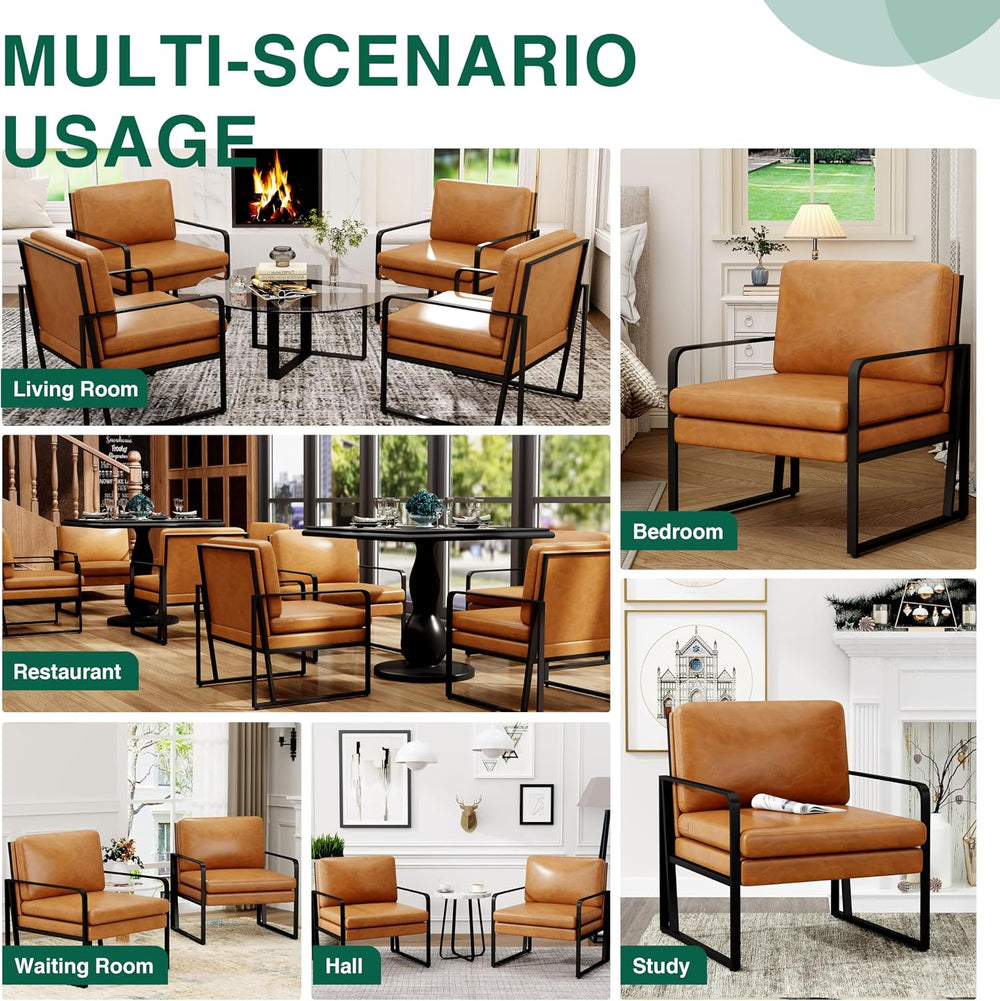 ALISH Accent Chairs, Upholstered Armchair Modern Living Room Chairs Linen Arm...